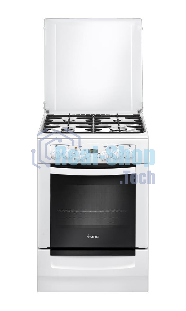 Плита комбинированная Gefest ПГЭ 6102-03 белый, конфорок 4 газовых, духовка 55 л, 60 см x 85 см x 60 см