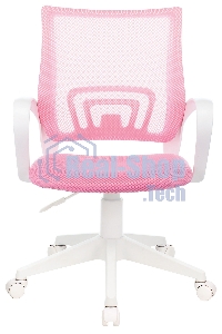 Кресло компьютерное Бюрократ CH-W695NLT TW-06A TW-13A розовый, сетка/ткань, крестовина пластик, пластик белый
