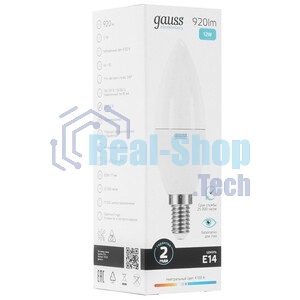 Лампа светодиодная Gauss Elementary 6Вт цок.: E14 свеча 220B 4100K св. свеч. бел. нейт. (упак.: 10 шт)