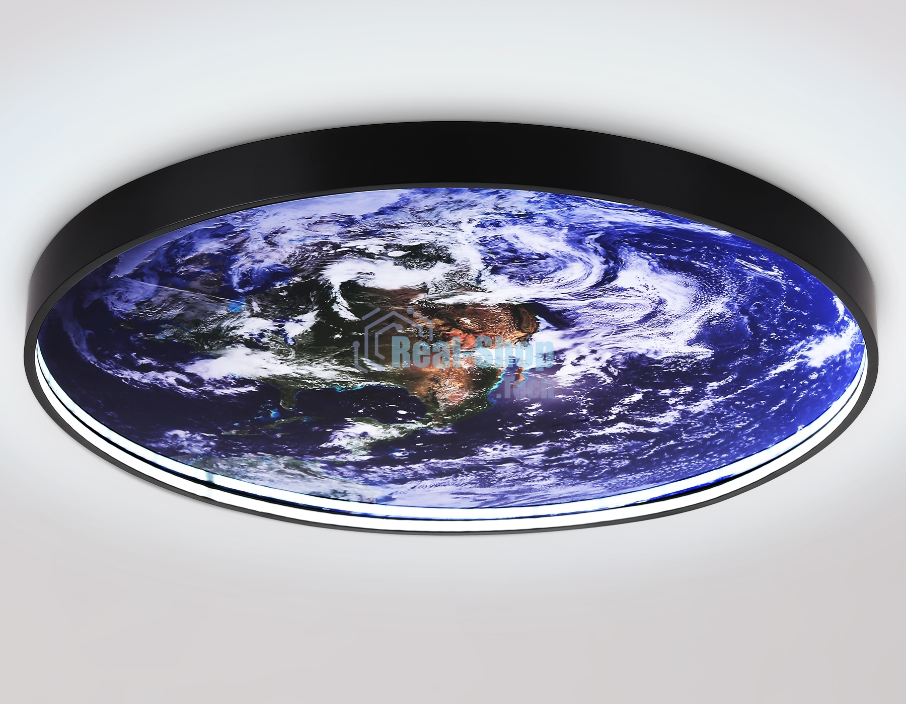 Настенно-потолочный светодиодный светильник Ambrella light FW11136 BK черный 50W LED 3000-6400K D800*38