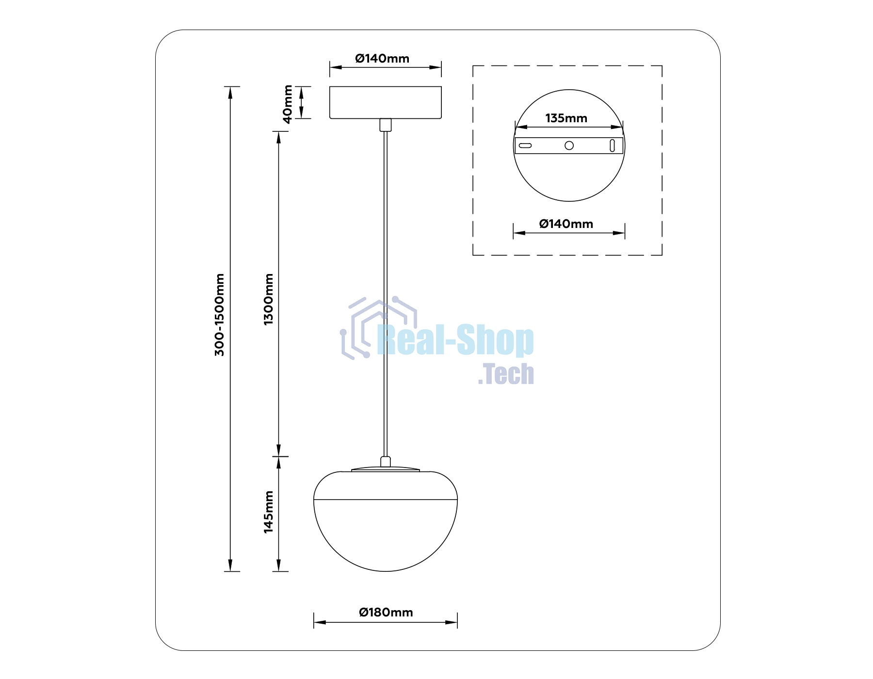 Подвесной светодиодный светильник Ambrella light LH12001 BK/GD/SM черный/золото/дымчатый 6W 3000K D180*145