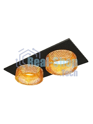 Комплект встраиваемого светильника Ambrella light XC6526044 SBK/CF черный песок/голубой MR16 GU5.3 (C6526, N6154)