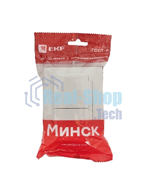 Розетка EKF ERR16-129-200-44 Минск 2-м СП 16А IP44 с заземлением, с защитными шторками, с крышкой, белая
