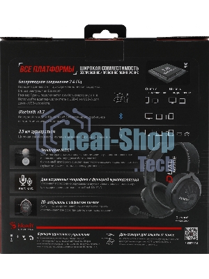 Гарнитура Bloody MR590 Sports чёрный, беспроводная + проводная, Bluetooth, до 35 ч