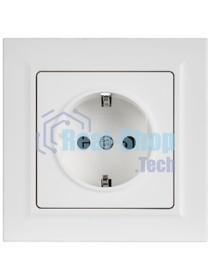 Розетка IEK BR-R14-16-K91-F BRITE РСР14-1-0-БрАБ 16А в сборе с заземл. защ. шторки арктич. бел.