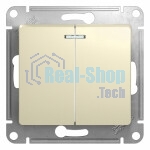 Механизм выключателя 2-кл. СП Glossa 10А IP20 10AX с подсветкой беж. SchE GSL000253