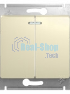 Механизм выключателя 2-кл. СП Glossa 10А IP20 10AX с подсветкой беж. SchE GSL000253