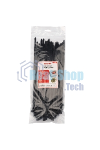 Хомут-стяжкa нейлоновая с тройным замком Rexant 300x7,6 мм, черная, упаковка 100 шт.