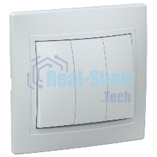 Выключатель 3-кл. СП КВАРТА 10А IP20 белый ИЭК EVK30-K01-10-DM