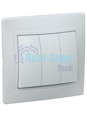 Выключатель 3-кл. СП КВАРТА 10А IP20 белый ИЭК EVK30-K01-10-DM