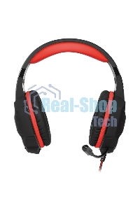 Гарнитура проводная игровая с микрофоном SVEN AP-U988MV, черный-красный (USB, LED, 7.1)