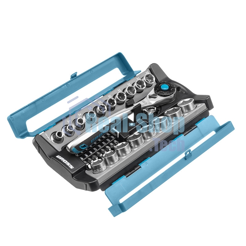 Набор торцевых Gross 14144 головок, трещотка 120 зубьев, 36 предметов