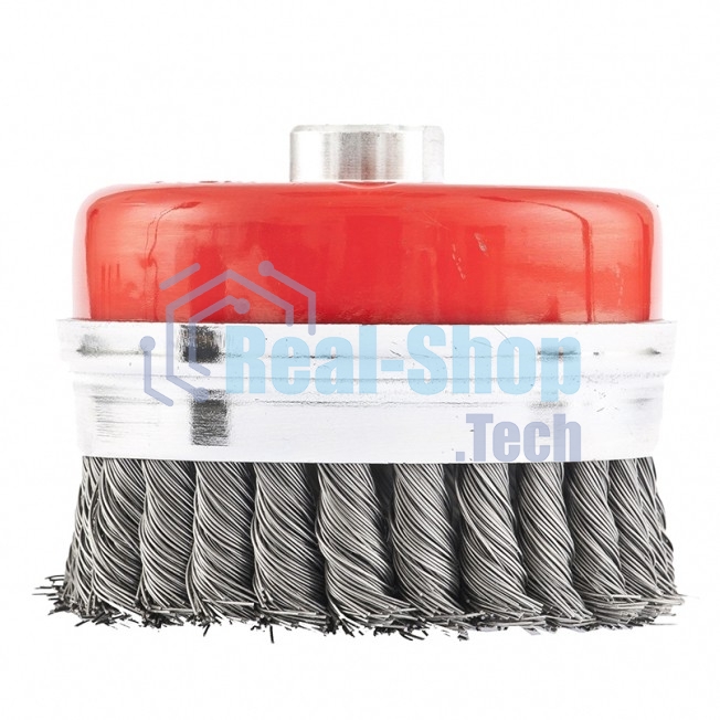 Щетка Matrix для УШМ Heavy Duty, 100 мм, М14, Чашка, крученая проволока 0,5 мм