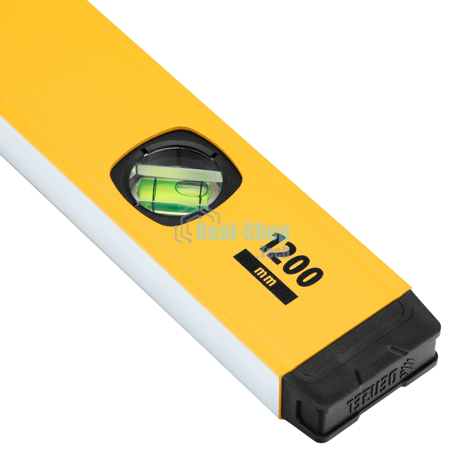 Уровень алюминиевый Denzel, магнит., фрезерованный, 3 глазка (1 зеркал.), 0,5 мм/м, 1200 мм