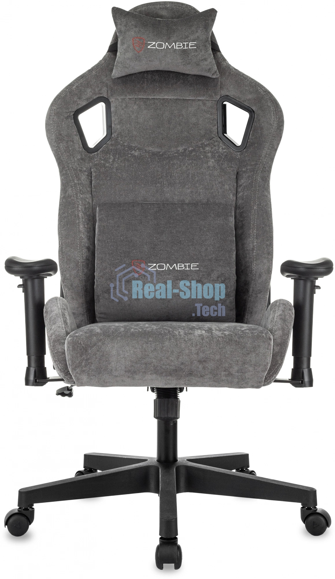 Кресло игровое Zombie Ghost Fabric серый Light-19 крестов. пластик