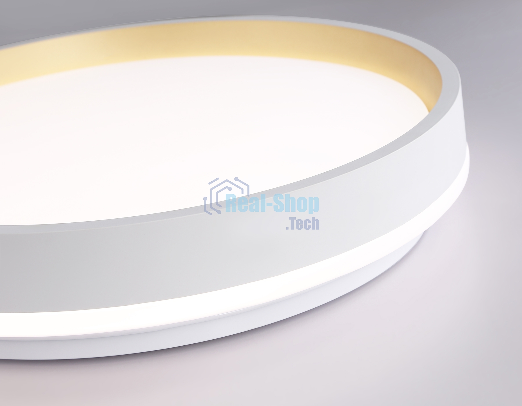 Светодиодный светильник RGB Ambrella light FZ601 WH/GD белый/золото IP20 46W 3000K-6500K+RGB D390*80 (ПДУ ИК)