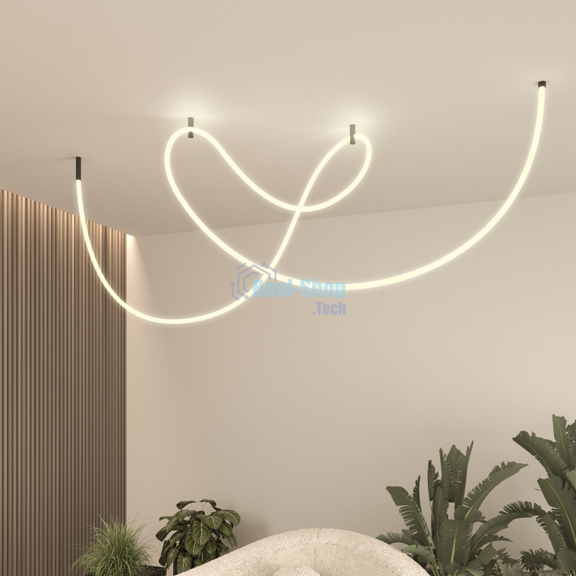 Гибкий неон 336Led 12W IP20 3000K Full light круглый теплый белый, 8 м (24V 12W 336Led 2835 IP20)