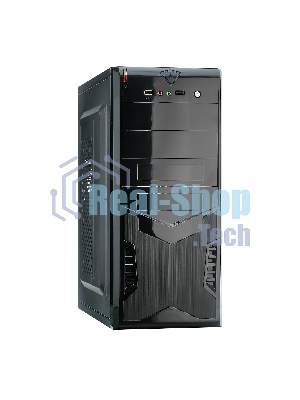 Компьютерный корпус Miditower ExeGate EX280387RUS CP-604 Black, ATX, (CP400W, 80мм), 2хUSB, Audio