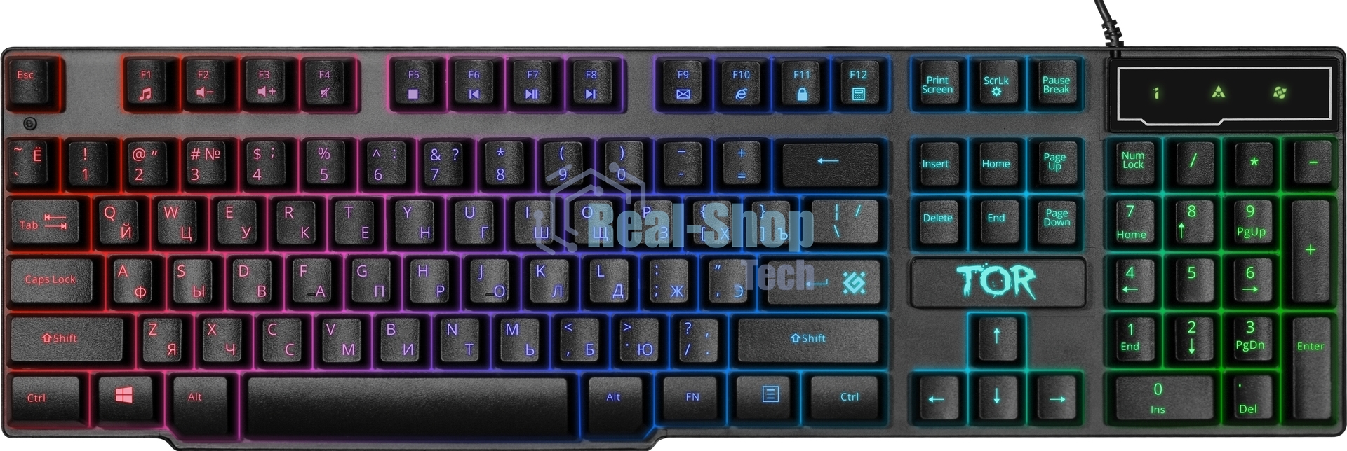 Комплект клавиатура+мышь Defender Tor MHP-127 проводной, USB, 3200 DPI, чёрный