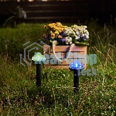 Набор отпугивателей кротов с садовым фонариком (R20*2 кристалл) Rexant