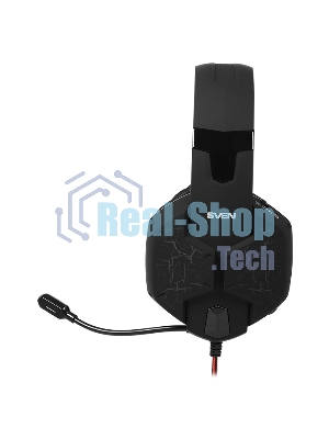 Гарнитура проводная игровая с микрофоном SVEN AP-U988MV, черный-красный (USB, LED, 7.1)