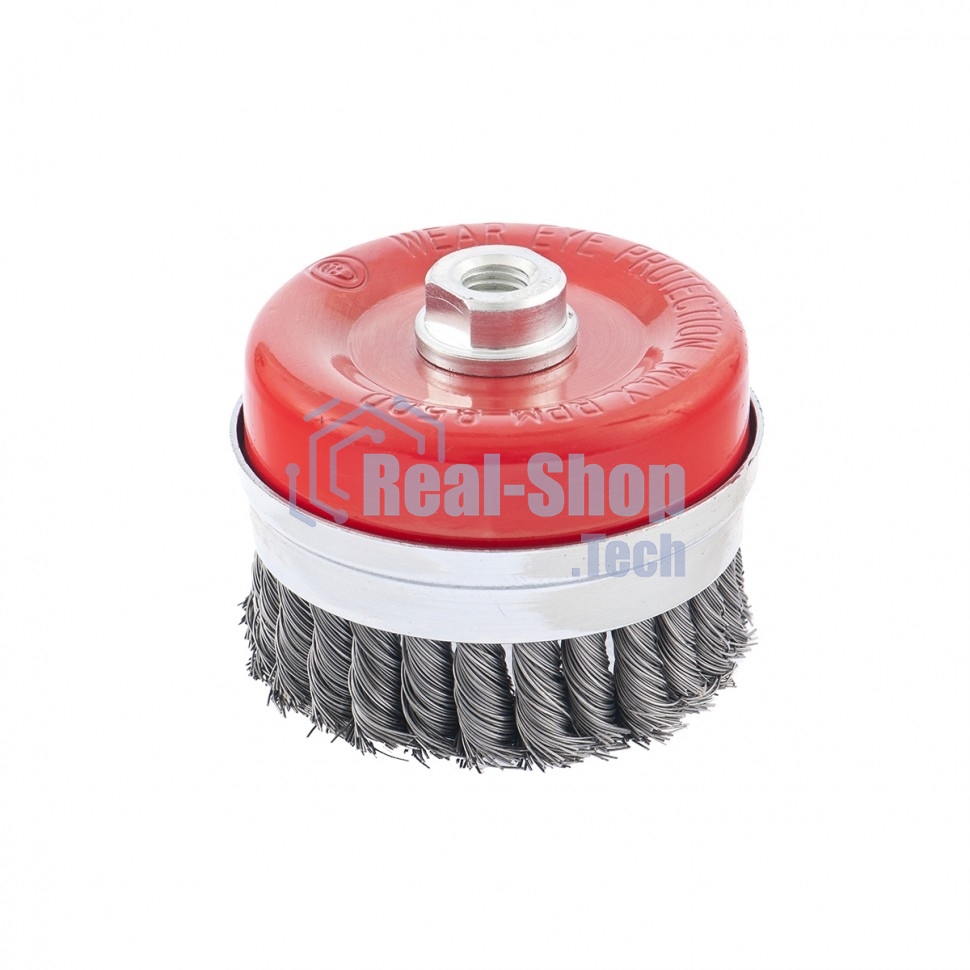 Щетка Matrix для УШМ Heavy Duty, 100 мм, М14, Чашка, крученая проволока 0,5 мм