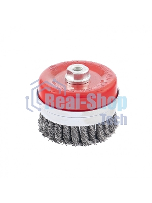 Щетка Matrix для УШМ Heavy Duty, 100 мм, М14, Чашка, крученая проволока 0,5 мм