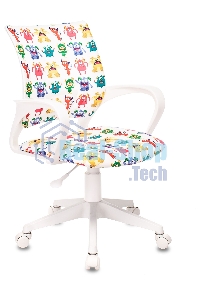 Кресло детское Бюрократ BUROKIDS 1 W белый монстры крестовина пластик пластик белый