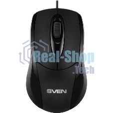 Мышь проводная SVEN RX-110 черный, 1000 dpi, USB, кнопки - 3