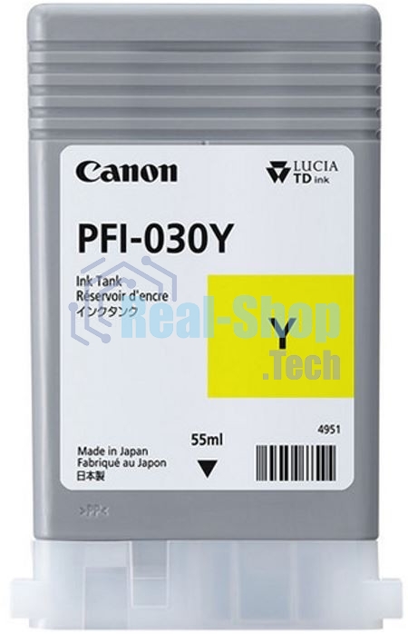 Картридж струйный Canon Pigment Ink PFI-030 Yellow желтый (55 мл) для Canon imagePROGRAF TM-240, TM-340