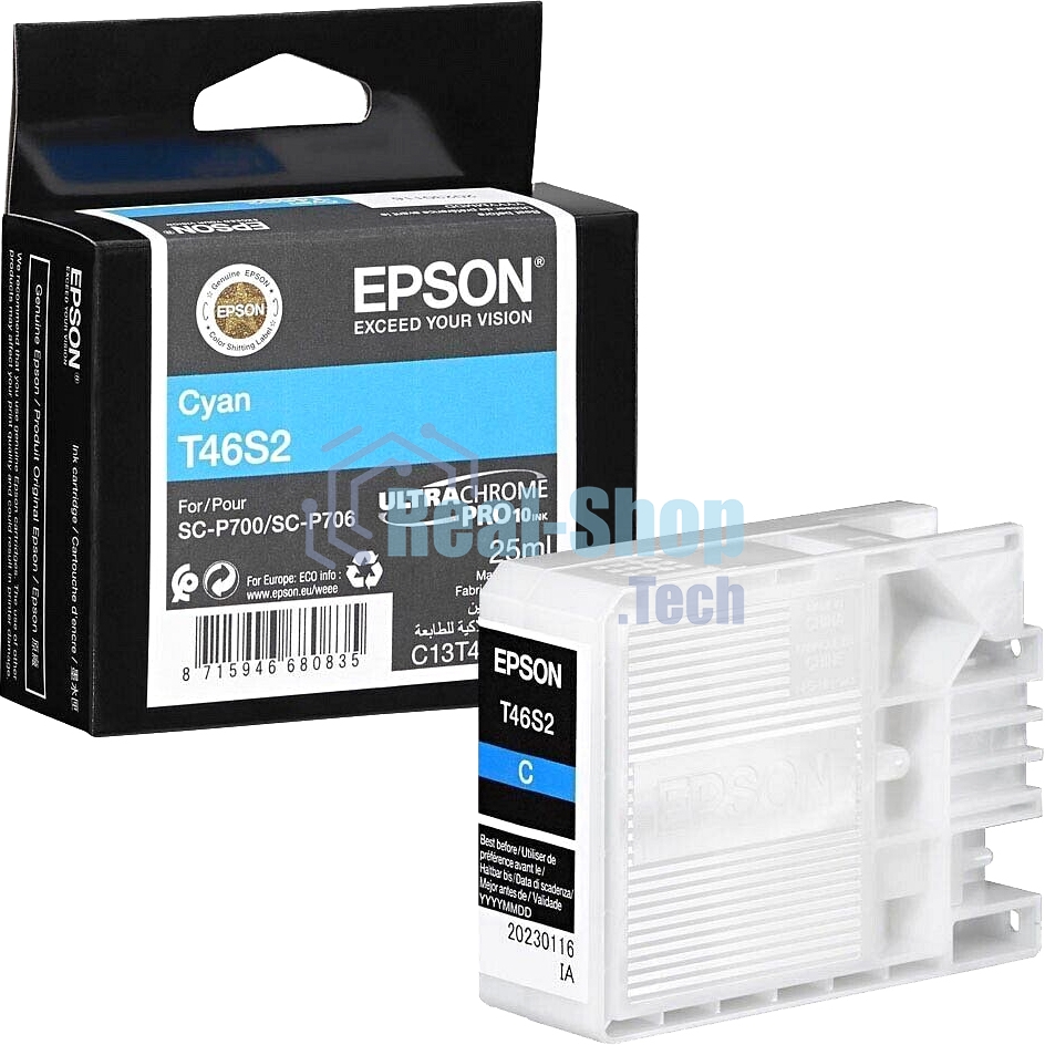 Картридж струйный голубой Epson T46S2 для SC-P700