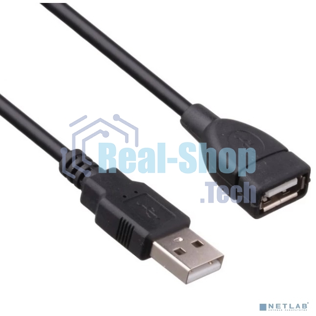 Удлинитель USB 2.0 ExeGate EX-CCF-USB2-AMAF-3.0F (Am/Af, позолоченные контакты, ферритовые кольца, 3м)