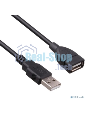 Удлинитель USB 2.0 ExeGate EX-CCF-USB2-AMAF-3.0F (Am/Af, позолоченные контакты, ферритовые кольца, 3м)