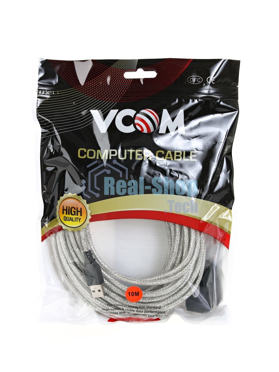 Кабель VCOM VUS7049-10M USB2.0-repeater, удлинительный активный Am-->Af 10м