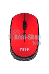 Мышь беспроводная HIPER HOMW-082 красный, 1600 dpi, радиоканал, USB, кнопки - 4
