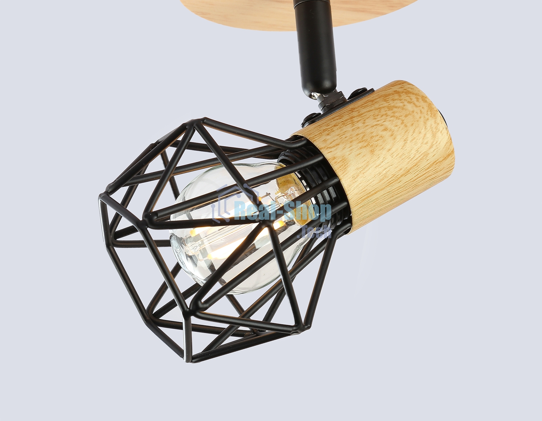 Светильник Ambrella light TR8751 BK/WD черный/дерево IP20 E27 D115*175