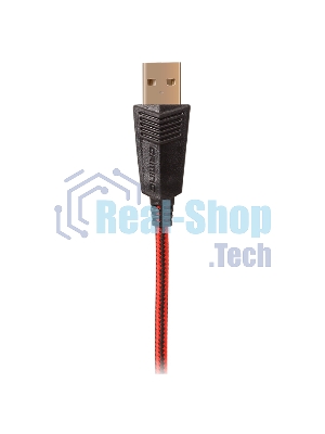 Гарнитура проводная игровая с микрофоном SVEN AP-U988MV, черный-красный (USB, LED, 7.1)