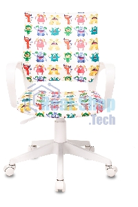 Кресло детское Бюрократ BUROKIDS 1 W белый монстры крестовина пластик пластик белый