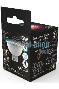 Лампа cветодиодная Gauss Smart MR16 6W GU5.3 RGbW+dim 1/10/100