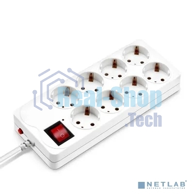 Сетевой фильтр Buro 800SH-1.8-W 1.8 м (8 розеток) белый (коробка)