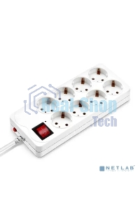 Сетевой фильтр Buro 800SH-1.8-W 1.8 м (8 розеток) белый (коробка)