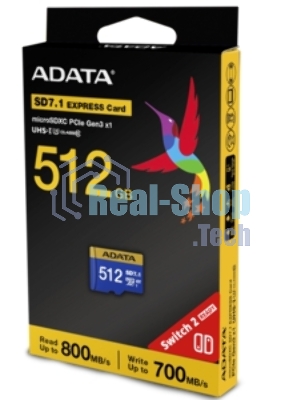 Флеш карта microSD 512Gb ADATA Premier Extreme microSDXC SD7.1 Express card Class 10 UHS-I U3 V30S 800/700 MB/s