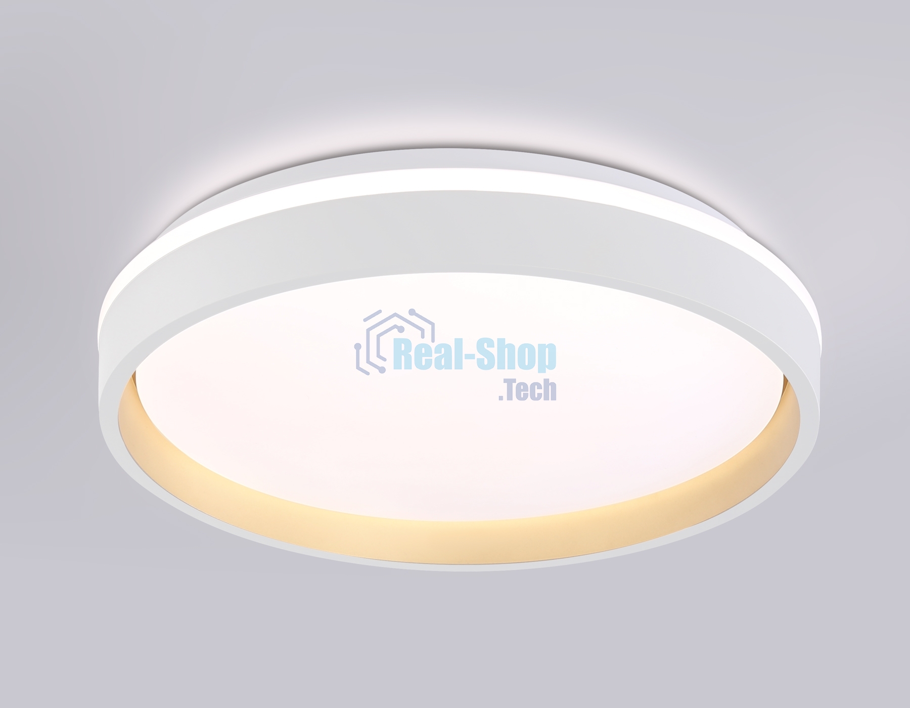 Светодиодный светильник RGB Ambrella light FZ601 WH/GD белый/золото IP20 46W 3000K-6500K+RGB D390*80 (ПДУ ИК)
