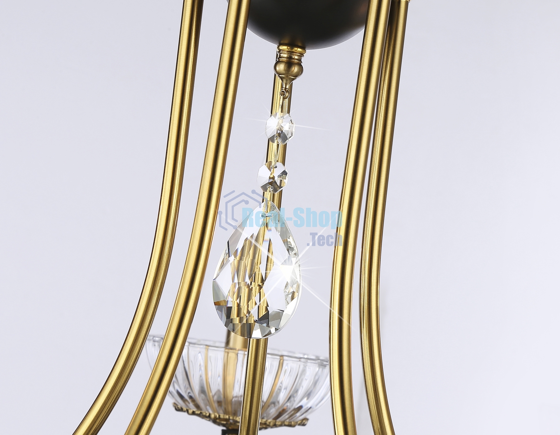 Светильник Ambrella light TR4952/5 BK/GD/CL черный/золото/прозрачный E14*5 max 40W D620*670