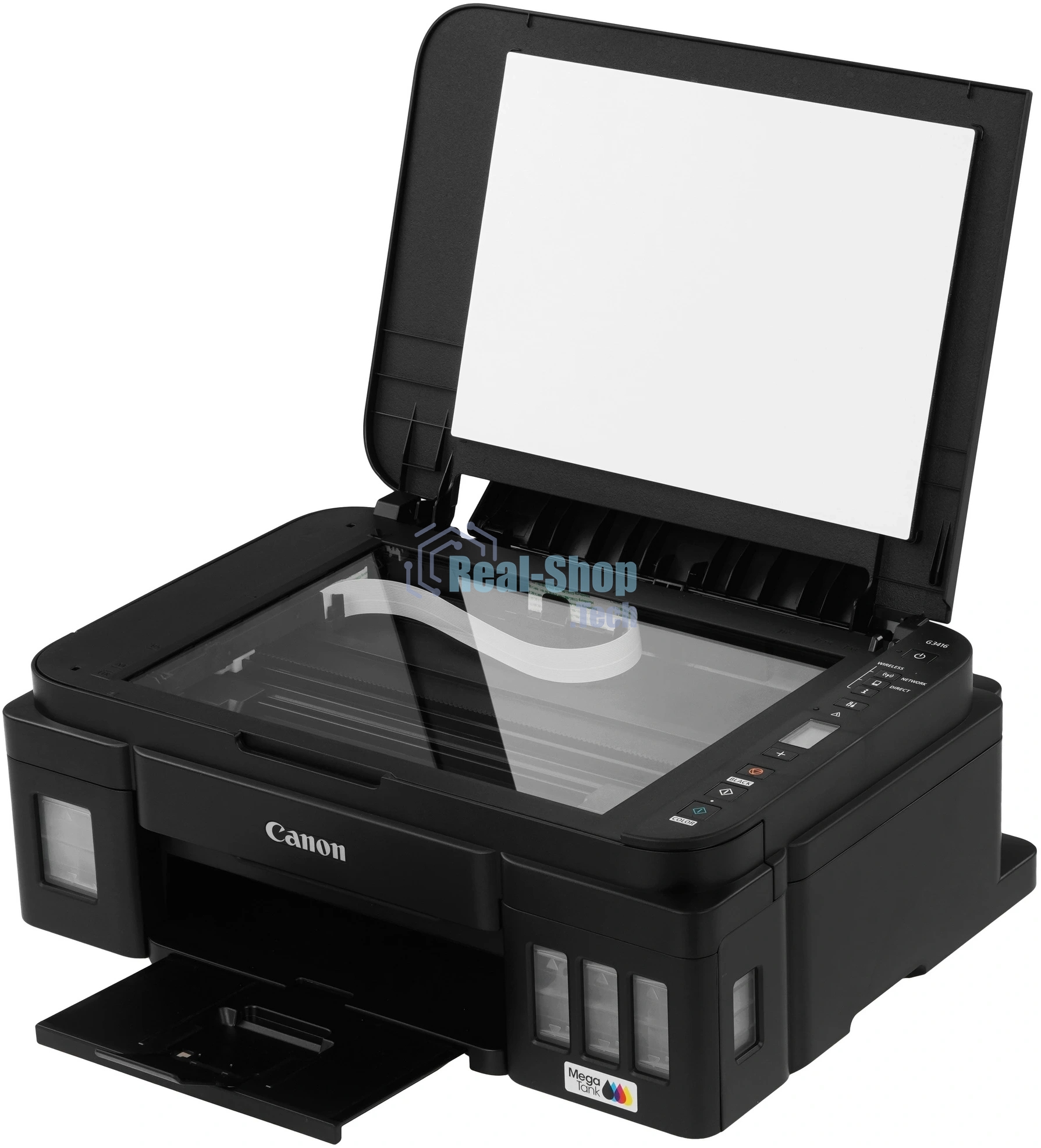 МФУ струйное Canon PIXMA G3416 (2315C052), А4, цветной, печ. 8.8 стр/мин. (ч/б) 5 стр/мин. (цвет), скан. до 3 стр/мин., 4800x1200 dpi (печать) 1200х600 dpi (скан.), USB, Wi-Fi