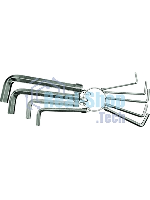 Набор ключей Sparta HEX 15х10х10шт. никелированный на кольце