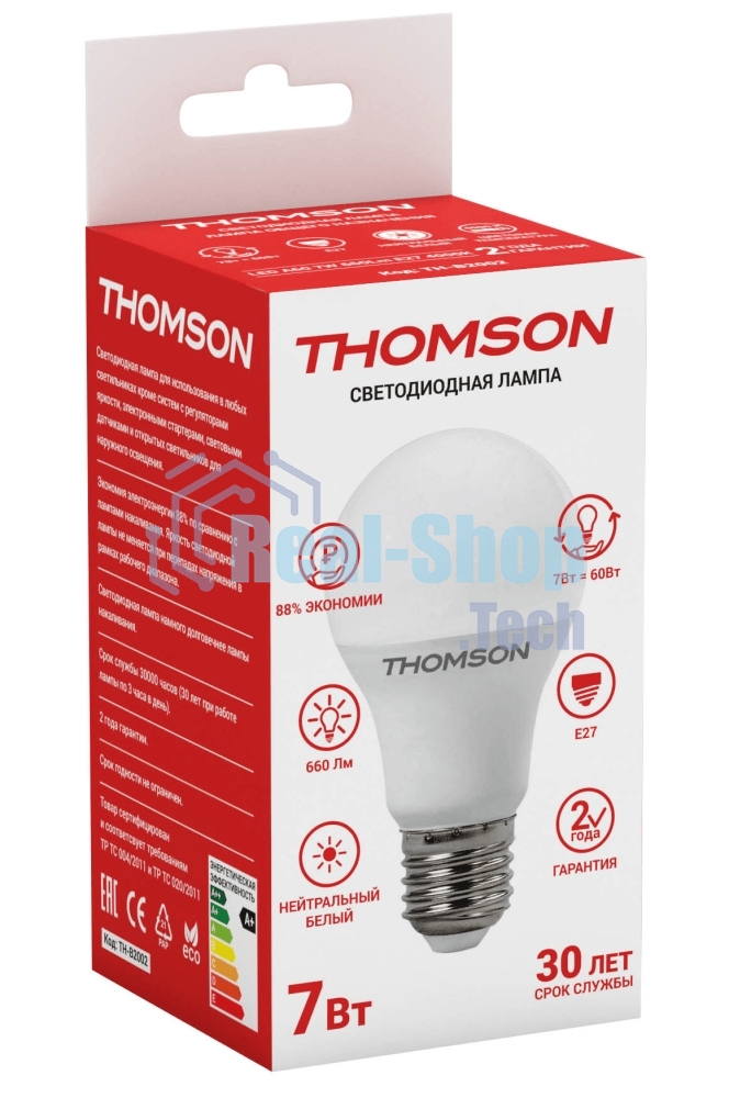 Лампа светодиодная Hiper TH-B2002 THOMSON LED A60 7W 660Lm E27 4000K