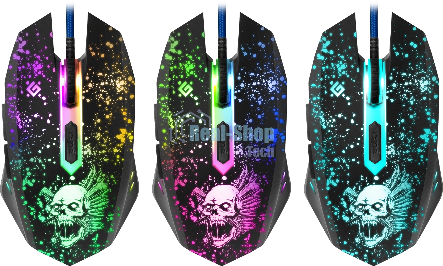 Комплект клавиатура+мышь Defender Tor MHP-127 проводной, USB, 3200 DPI, чёрный