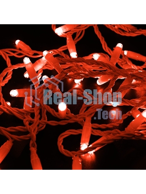Гирлянда Neon-night Нить 10м, с эффектом мерцания, белый ПВХ, 24В, Красный