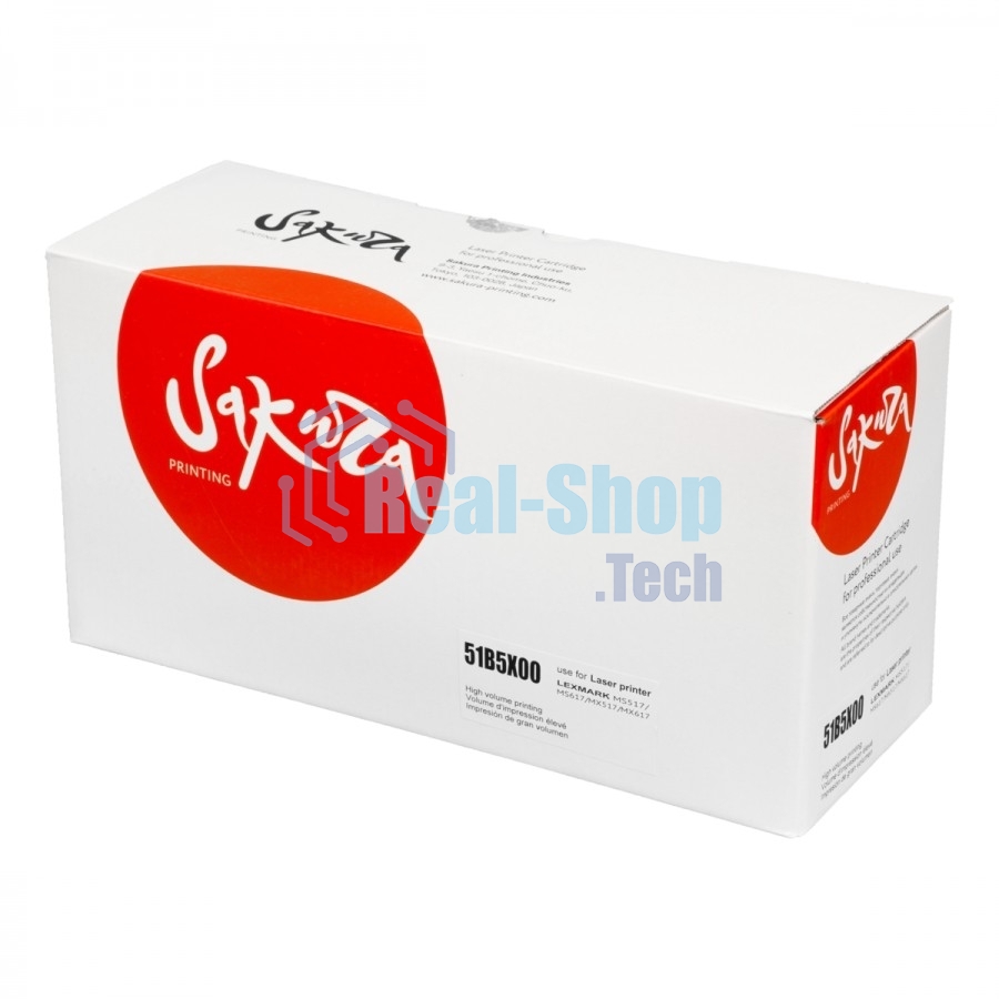 Картридж Sakura 51B5X00 для Lexmark MS517dn/MS617dn, MX517de/MX617de, черный, 20 000 к.